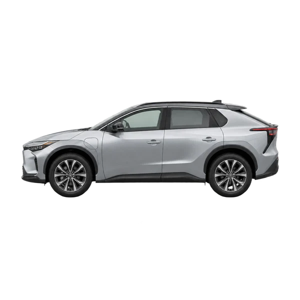 2026 Toyota bZ4X in Silber, Ansicht: Seite (nach links gerichtet)