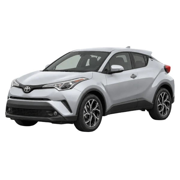 シルバーの2016 Toyota C-HR(フロントスリークォーター(左向き)ビュー)