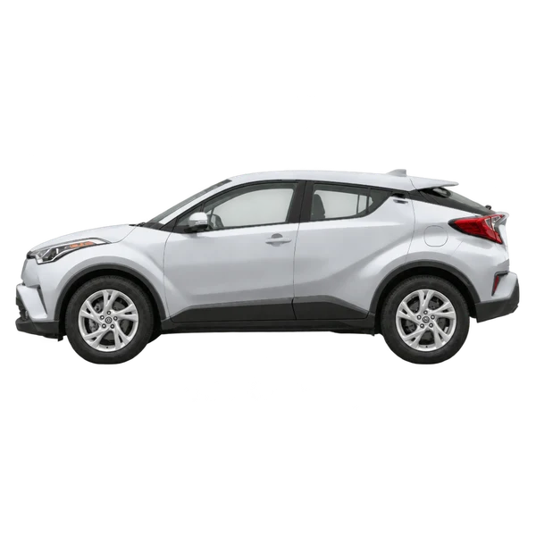 Toyota C-HR 2017 prata, vista lateral (voltada para a esquerda)