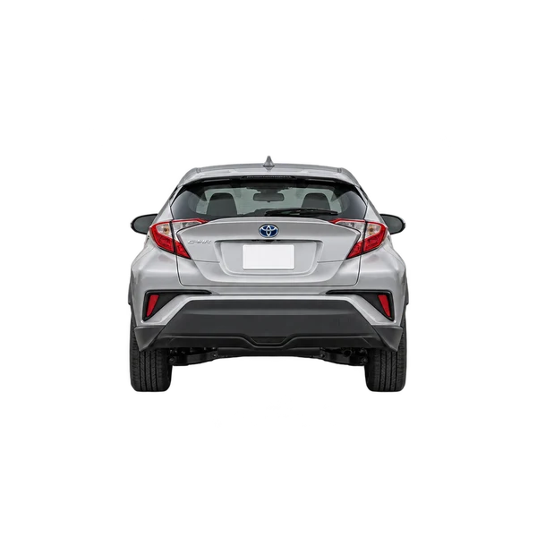 Toyota C-HR 2021 باللون فضي، منظر من الخلف