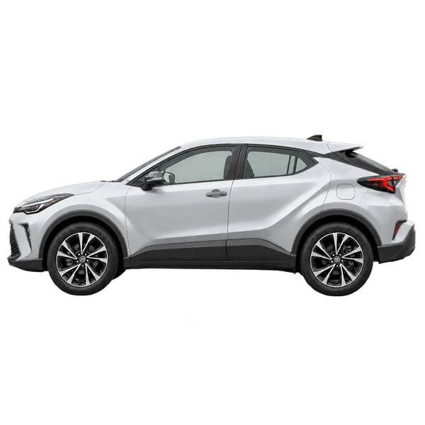 2026 Toyota C-HR in Silber, Ansicht: Seite (nach links gerichtet)
