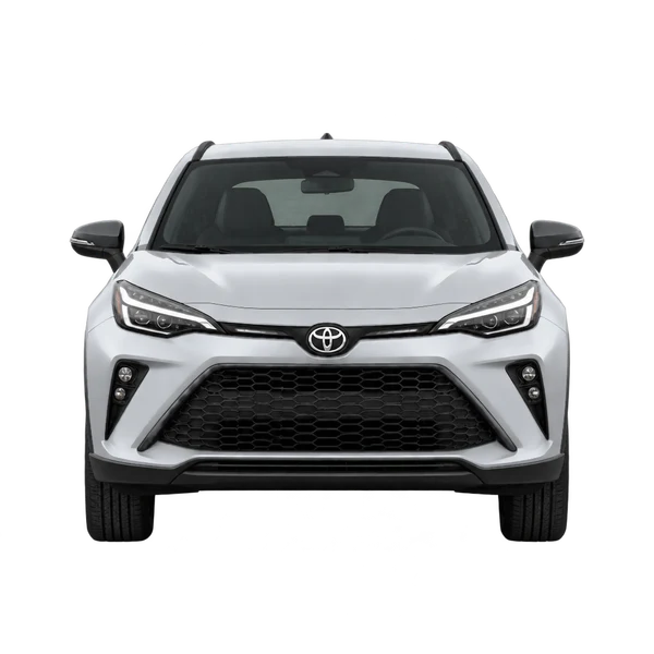 Toyota C-HR 2027 باللون فضي، منظر أمامي