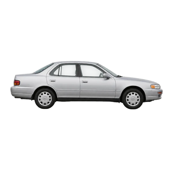 Toyota Camry 1995 en plateado, vista lateral (hacia la derecha)