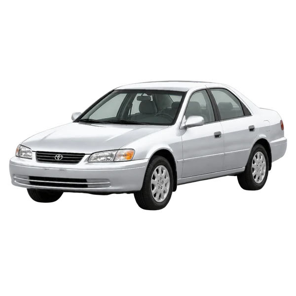 Toyota Camry 1997 en plateado, vista frontal tres cuartos (hacia la izquierda)