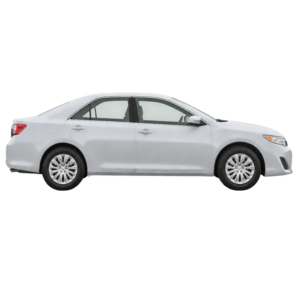 Toyota Camry 2012 en plateado, vista lateral (hacia la derecha)