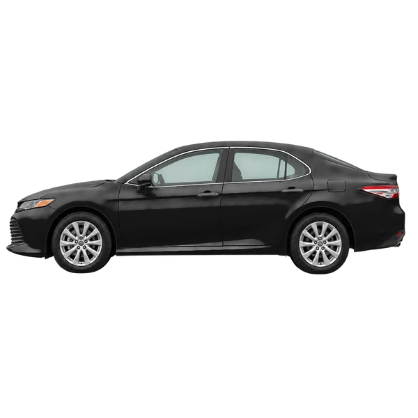 Toyota Camry 2020 en negro, vista lateral (mirando a la izquierda)