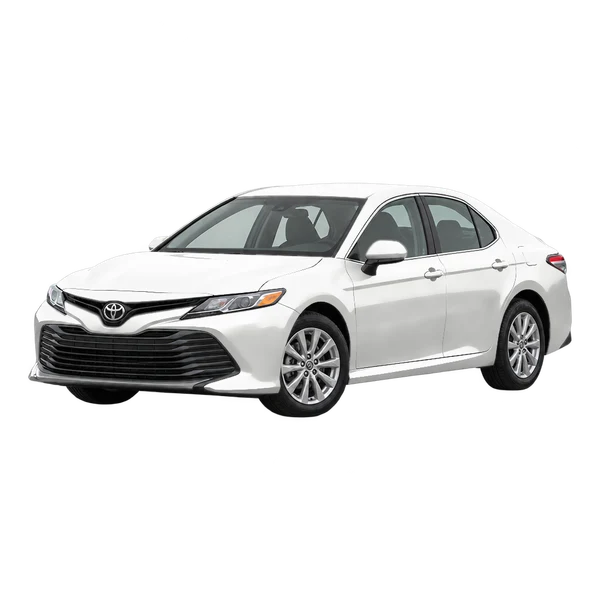 2021 Toyota Camry in weiß, Ansicht: Dreiviertelansicht vorne (nach links gerichtet)