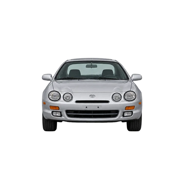 Toyota Celica 1997 باللون فضي، منظر أمامي