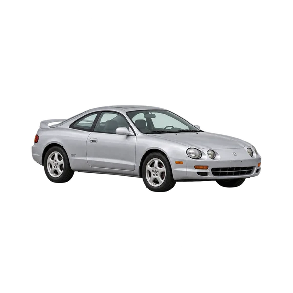 シルバーの1998 Toyota Celica(フロントスリークォーター(左向き)ビュー)