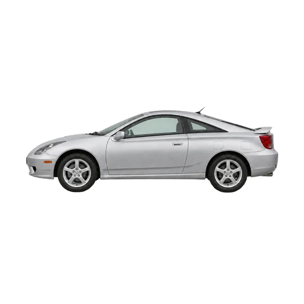 Toyota Celica 2015 en plateado, vista lateral (mirando a la izquierda)