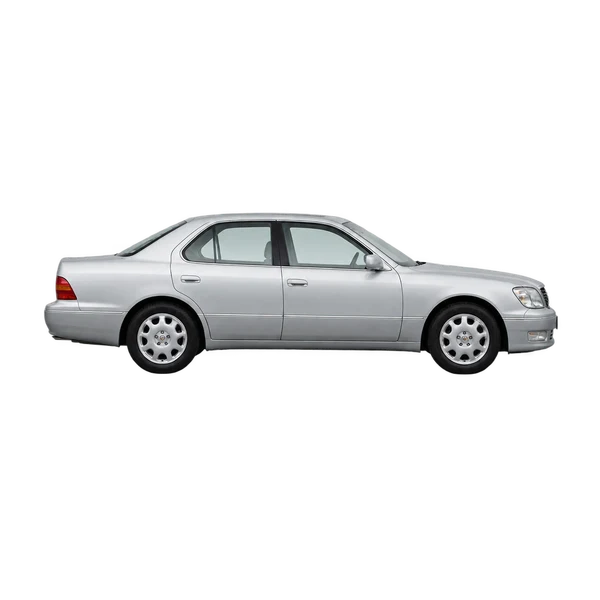 Toyota Celsior 2000 باللون فضي، منظر منظر جانبي (باتجاه اليمين)