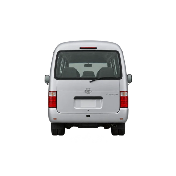 Toyota Coaster 2005 prata, vista traseira