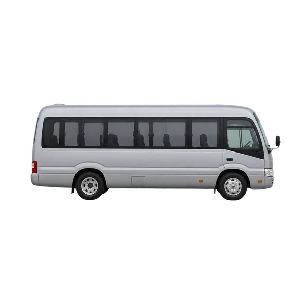 Toyota Coaster 2010 argent, vue profil (tourné vers la droite)