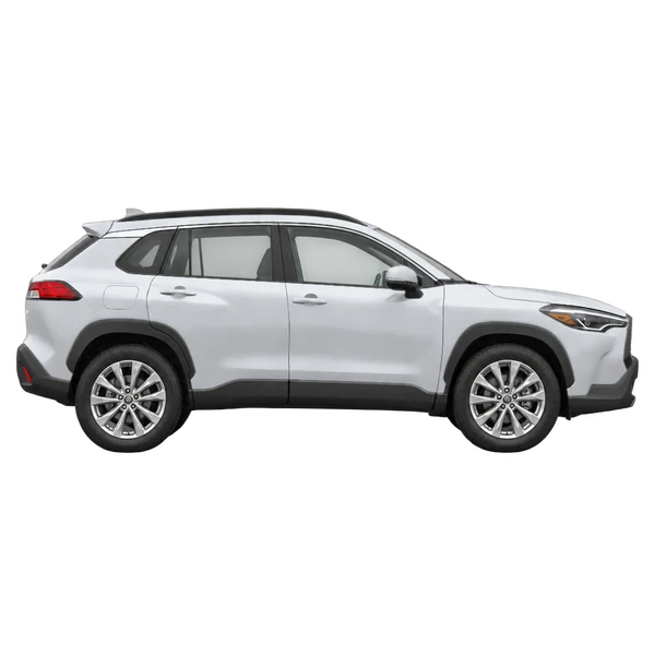 2022 Toyota Corolla Cross in Silber, Ansicht: Seite (nach rechts gewandt)