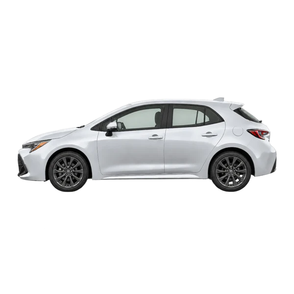 シルバーの2022 Toyota Corolla Hatchback（側面（左向き）ビュー）