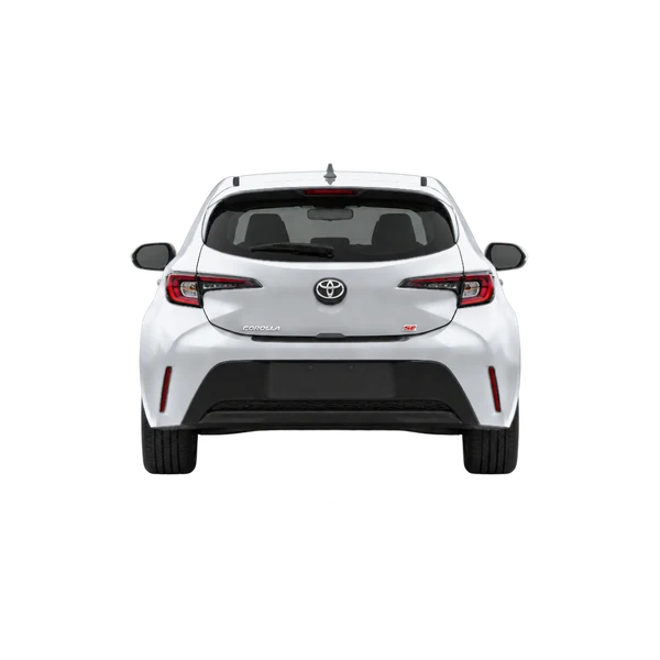Toyota Corolla Hatchback 2023 en plateado, vista trasera