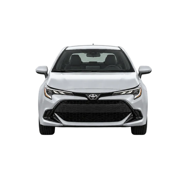 シルバーの2024 Toyota Corolla Hatchback（正面ビュー）