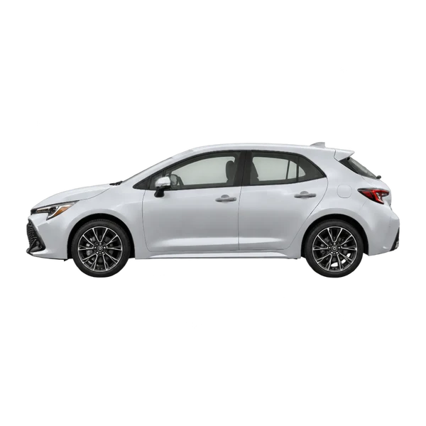 2026 Toyota Corolla Hatchback in Silber, Ansicht: Seite (nach links gerichtet)