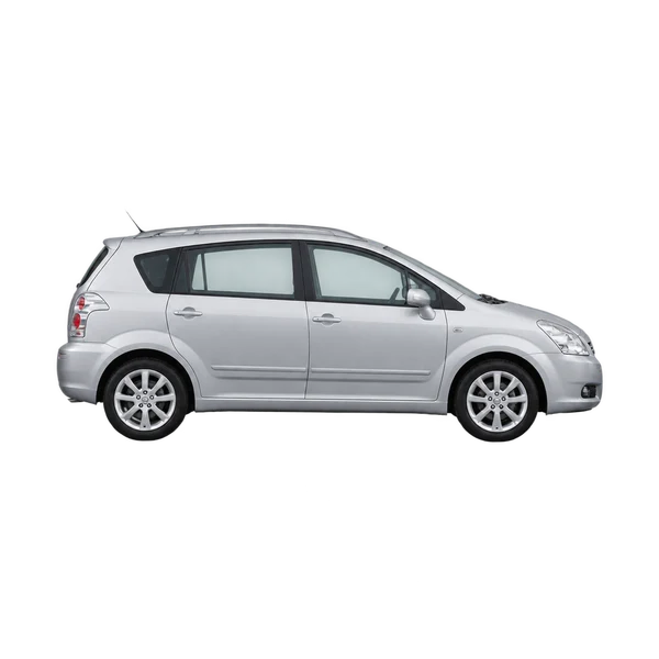 Toyota Corolla Verso 2010 باللون فضي، منظر منظر جانبي (باتجاه اليمين)