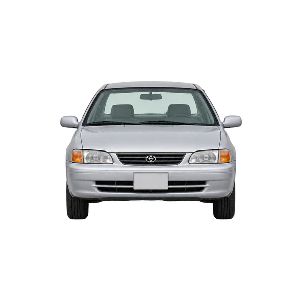 Toyota Corolla 1998 باللون فضي، منظر أمامي