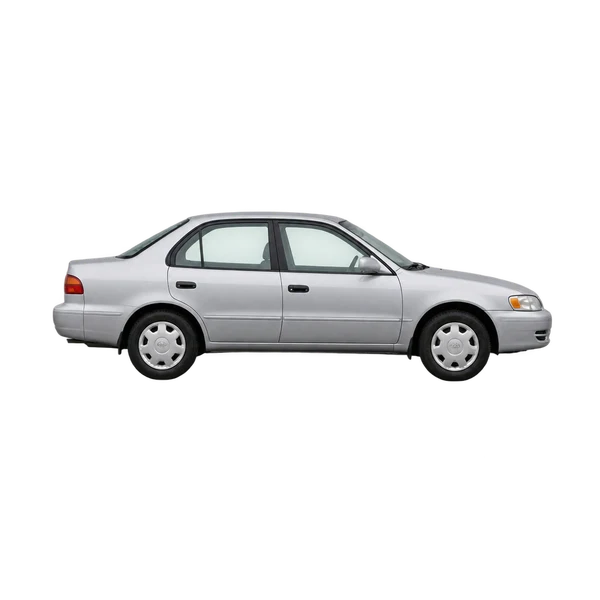 Toyota Corolla 2001 argent, vue profil (tourné vers la droite)