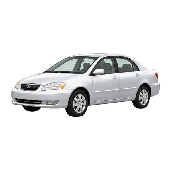 silver 2003 Toyota Corolla front three-quarter (facing left) view