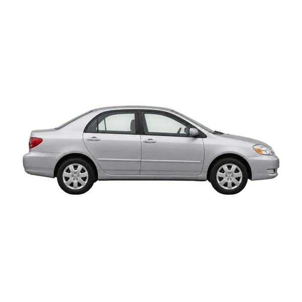 Toyota Corolla 2004 prata, vista lateral (voltada para a direita)