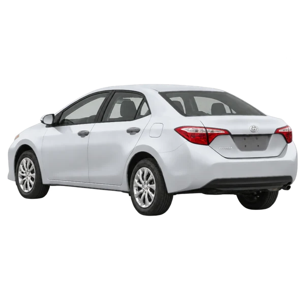silver 2019 Toyota Corolla rear three-quarter (facing left) view