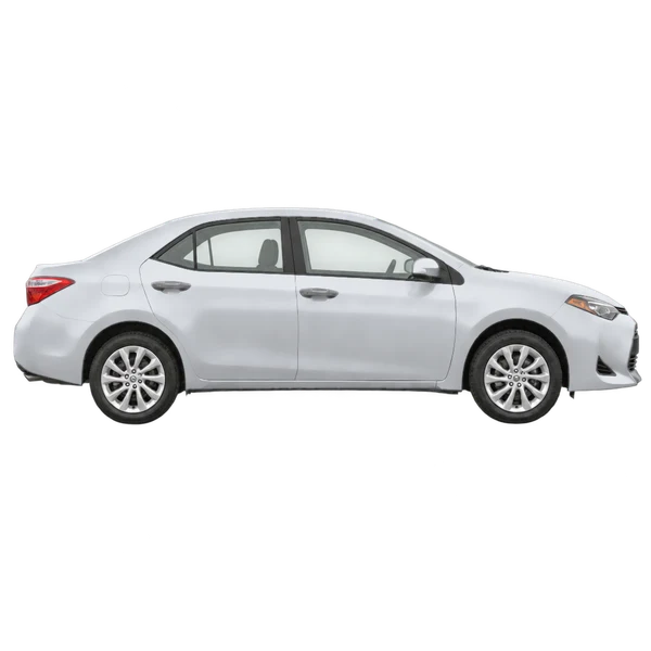silver 2019 Toyota Corolla side (facing right) view