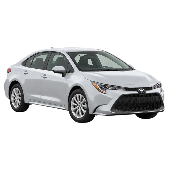 silver 2020 Toyota Corolla front three-quarter (facing right) view