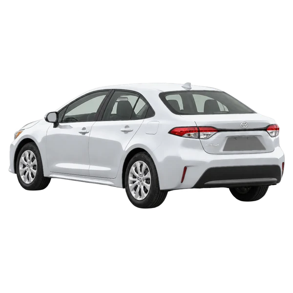 silver 2020 Toyota Corolla rear three-quarter (facing left) view