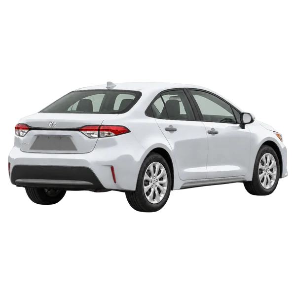 silver 2020 Toyota Corolla rear three-quarter (facing right) view
