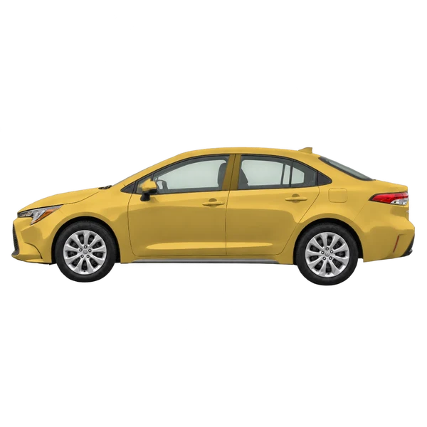 Toyota Corolla 2023 en dorado, vista lateral (mirando a la izquierda)