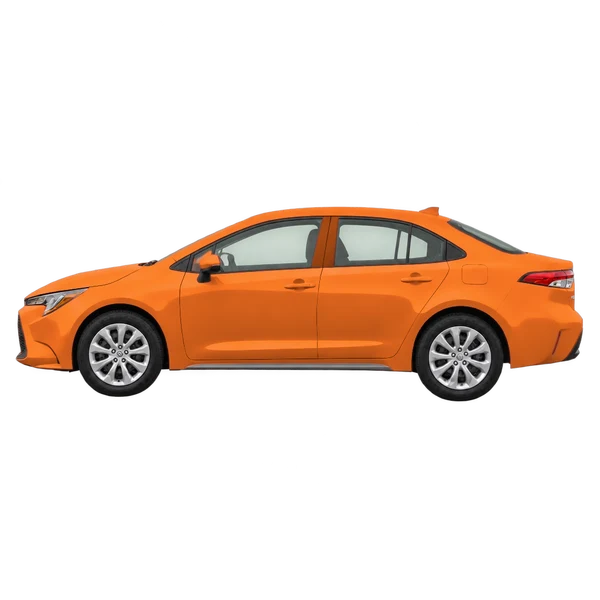オレンジの2024 Toyota Corolla（側面（左向き）ビュー）