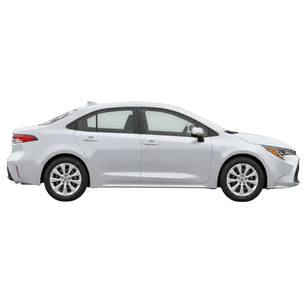 シルバーの2024 Toyota Corolla（側面（右向き）ビュー）