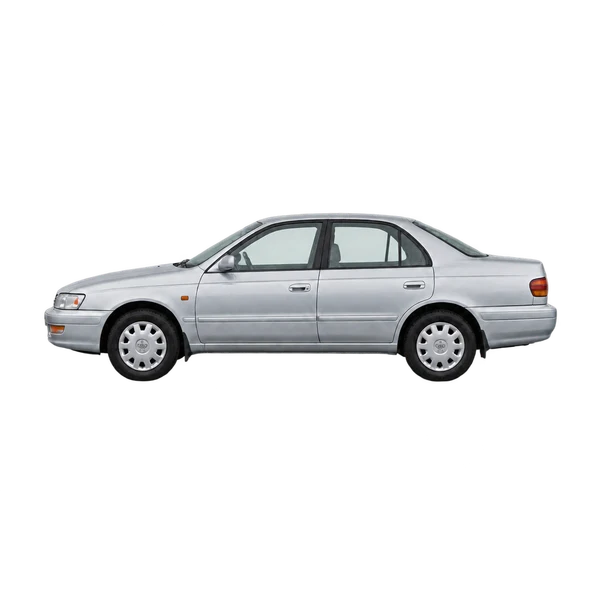 Toyota Corona 1995 en plateado, vista lateral (mirando a la izquierda)