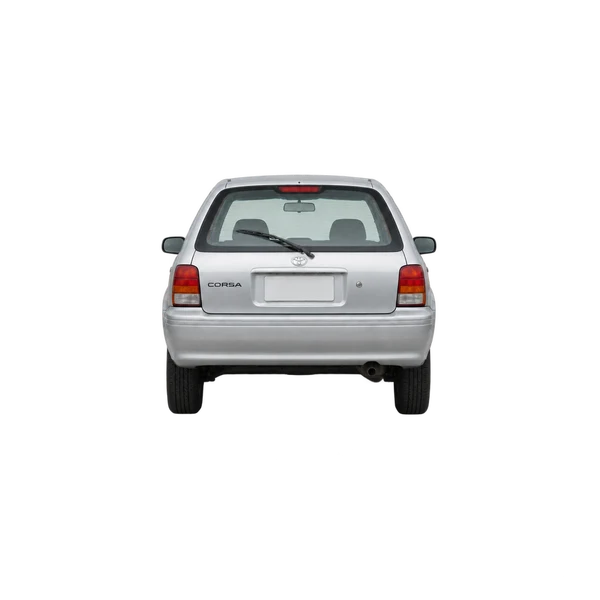 Toyota Corsa 1995 باللون فضي، منظر من الخلف