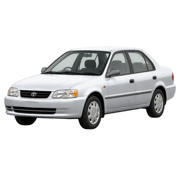 1998 Toyota Corsa in Silber, Ansicht: Dreiviertelansicht vorne (nach links gerichtet)