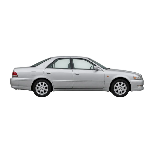 Toyota Cresta 2000 باللون فضي، منظر منظر جانبي (باتجاه اليمين)
