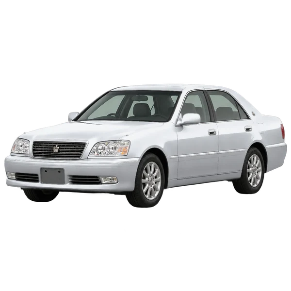 2001 Toyota Crown in Silber, Ansicht: Dreiviertelansicht vorne (nach links gerichtet)