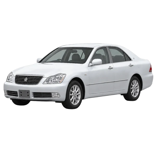 シルバーの2003 Toyota Crown(フロントスリークォーター(左向き)ビュー)