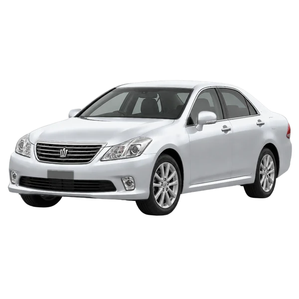 Toyota Crown 2012 prata, vista dianteira em três quartos (voltada para a esquerda)