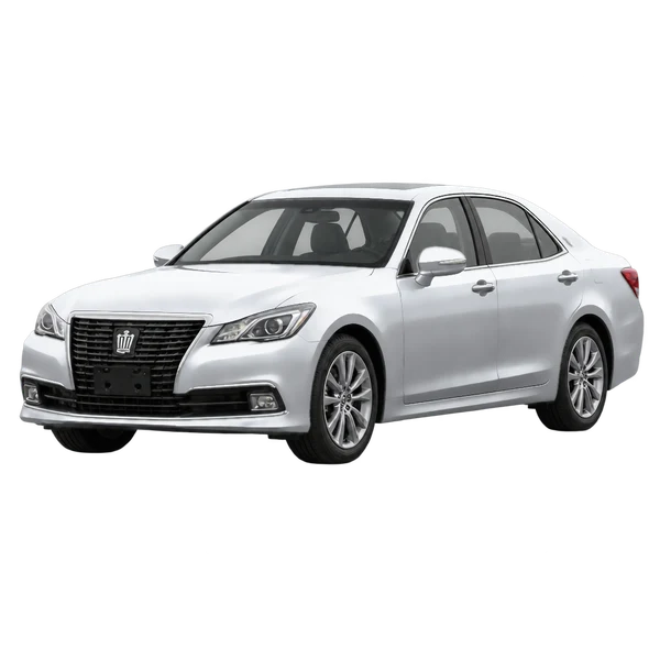 シルバーの2014 Toyota Crown(フロントスリークォーター(左向き)ビュー)