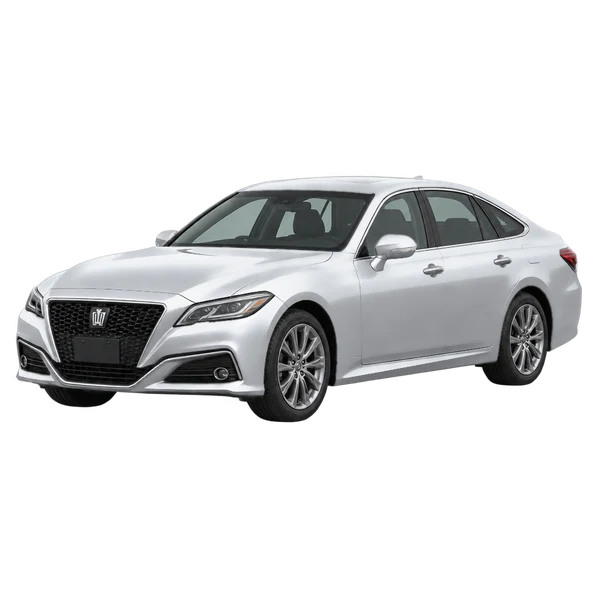 2020 Toyota Crown in Silber, Ansicht: Dreiviertelansicht vorne (nach links gerichtet)