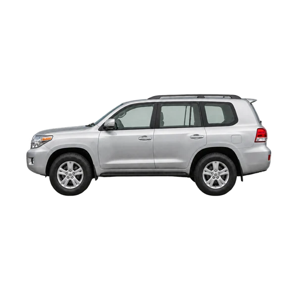 Toyota Cruiser 2010 باللون فضي، منظر جانبي (متجه إلى اليسار)