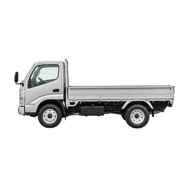 シルバーの2010 Toyota Dyna 100(側面(左向き)ビュー)
