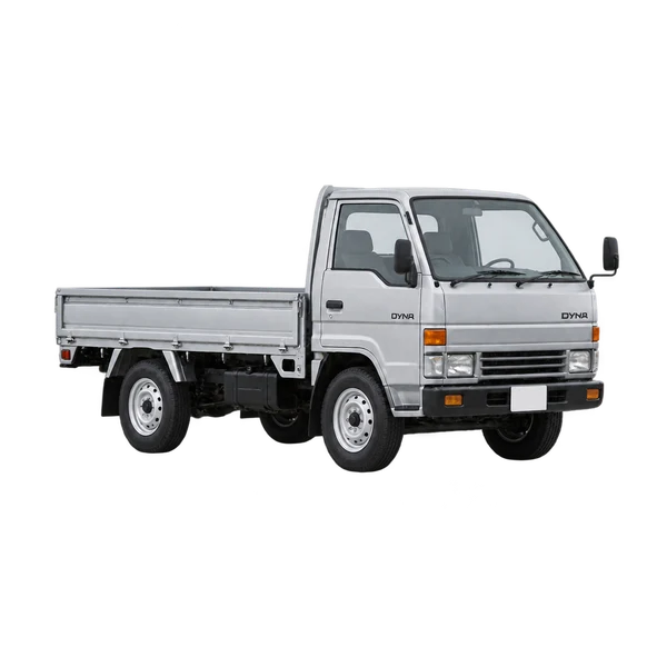 1995 Toyota Dyna in Silber, Ansicht: Dreiviertelansicht vorne (nach links gerichtet)