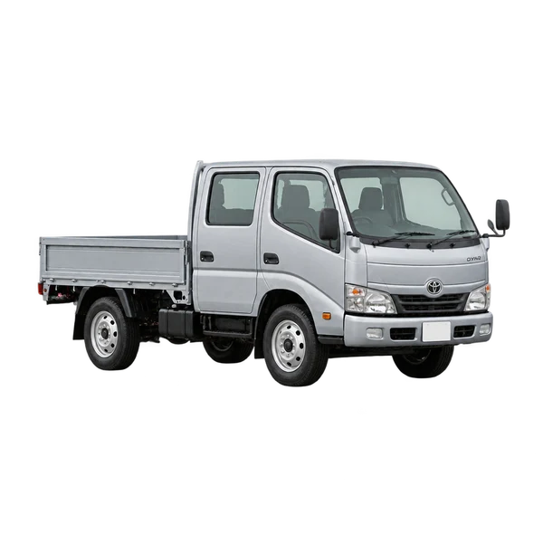 シルバーの2005 Toyota Dyna（フロントスリークォーター(左向き)ビュー）
