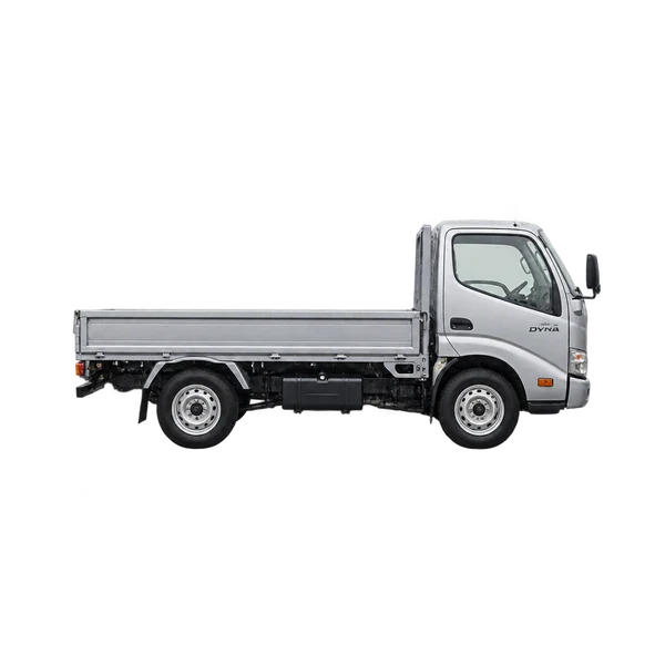 Toyota Dyna 2010 باللون فضي، منظر منظر جانبي (باتجاه اليمين)