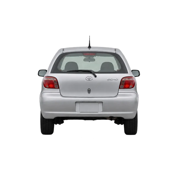Toyota Echo 2005 en plateado, vista trasera